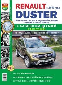 Renault Duster с 2015 г в чёрно-белых фотографиях с каталогом деталей